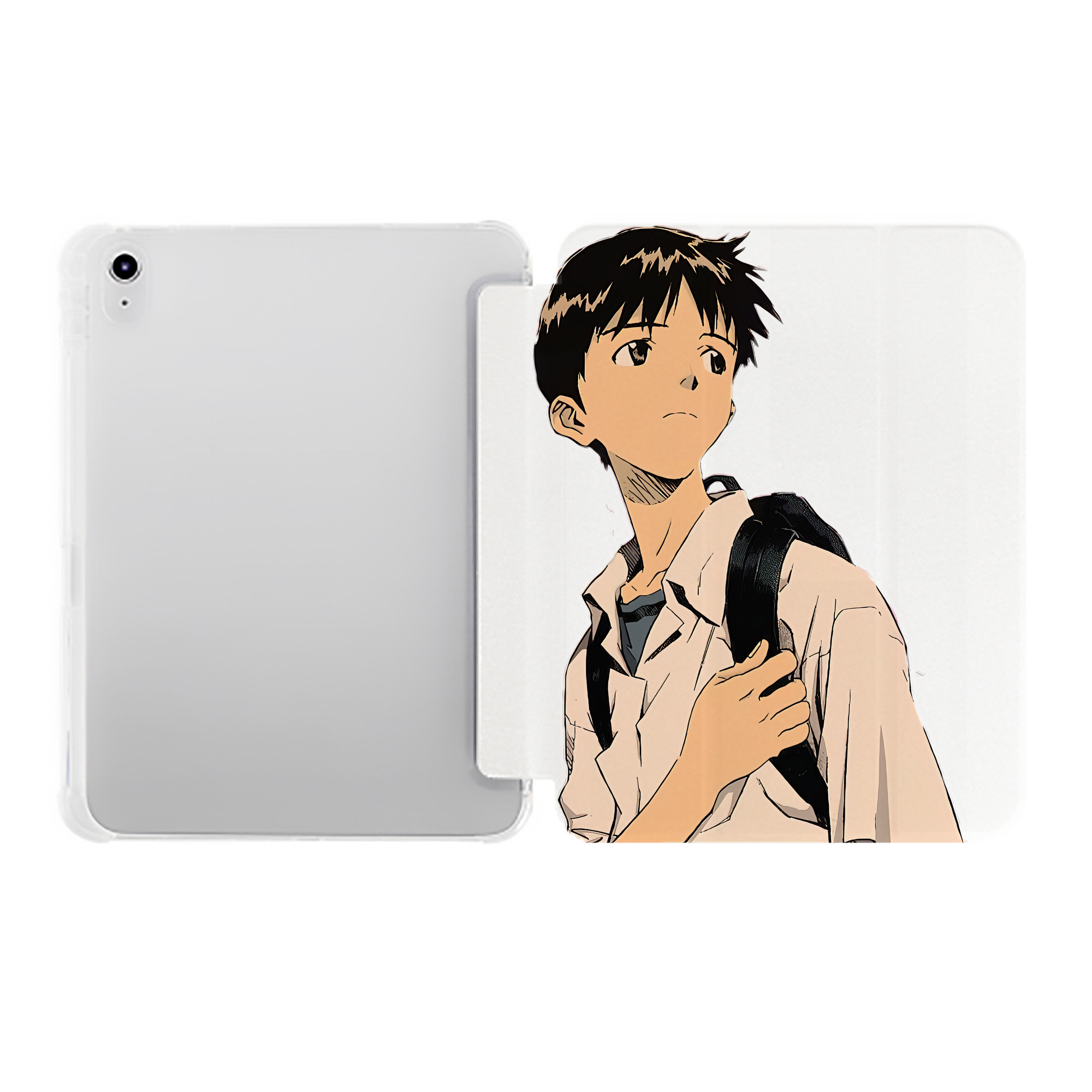 （画像用） EVA 新世紀エヴァンゲリオン IPad ケース ペン収納付き 三つ折りスタンド PUレザー×シリコン 対応機種9.5/10.5/10.9インチ